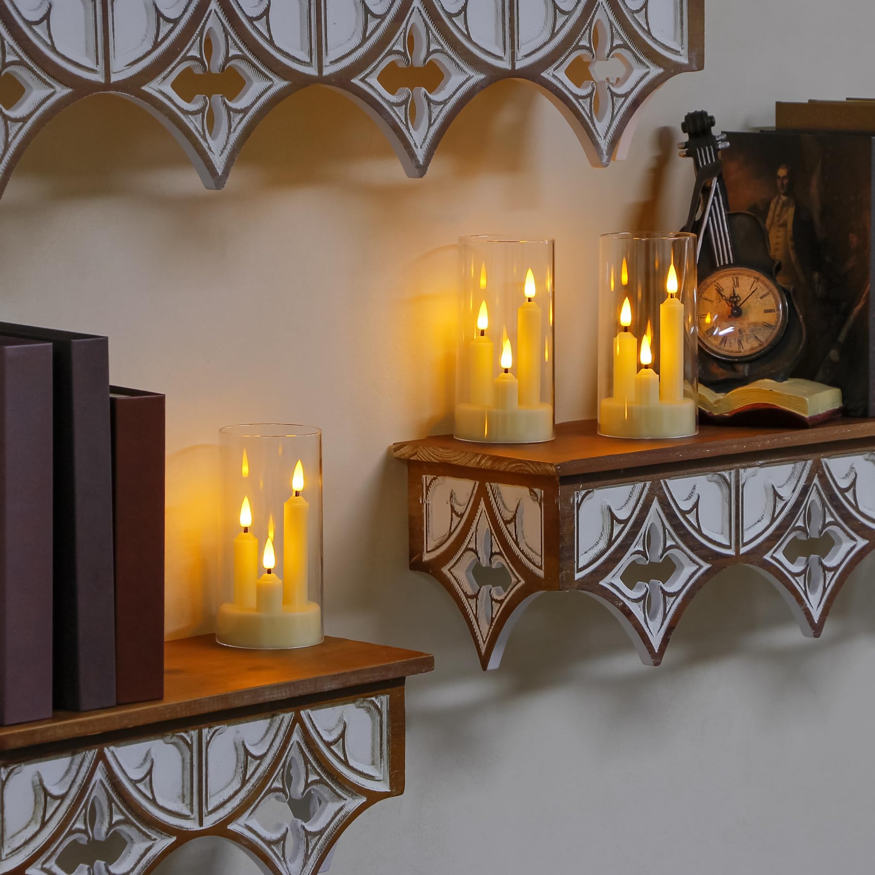 Zevanor acrylic pillar candles in a box-ready set for quick décor setup.