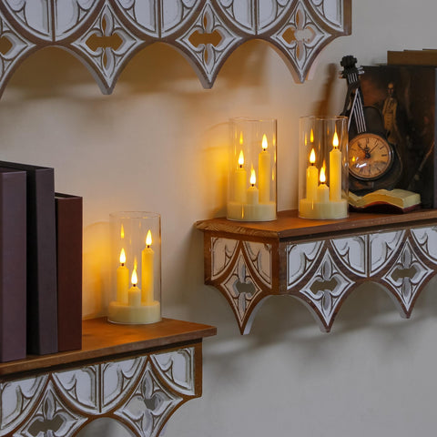 Zevanor acrylic pillar candles in a box-ready set for quick décor setup.