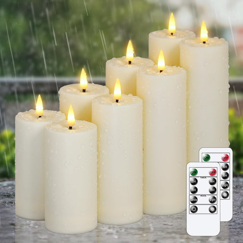 Zevanor outdoor flameless pillar candles for patios, safe LED glow