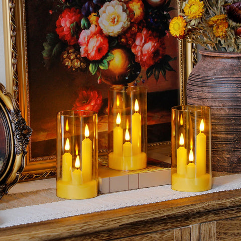 Zevanor warm glow from acrylic candles used to create ambience.