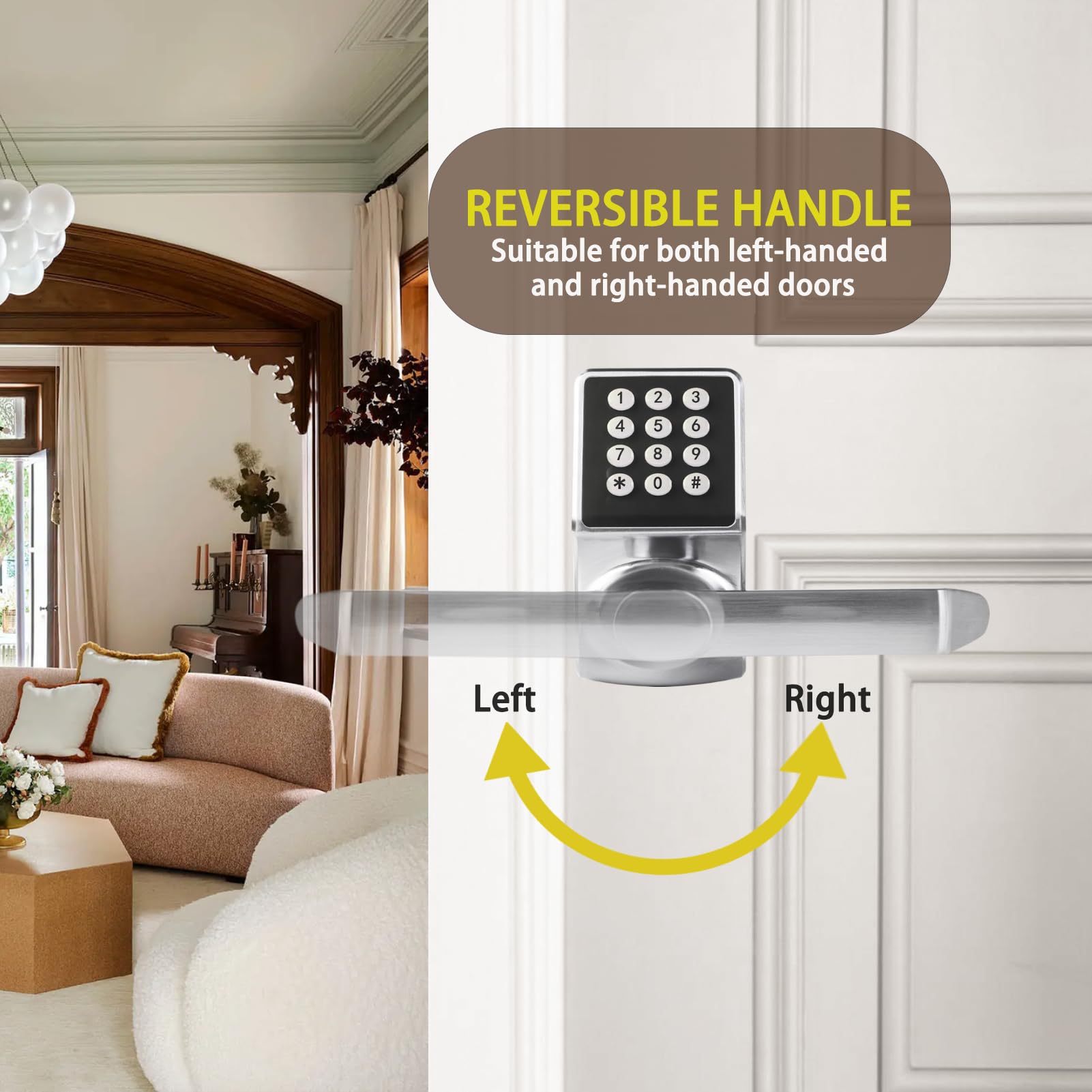 ZEVAWAY satin nickel finish offers a sleek exterior