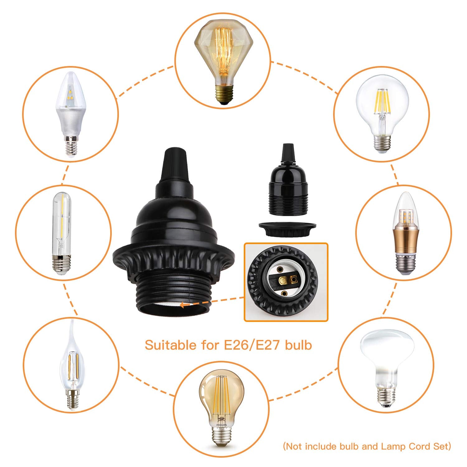 Zevnico socket designed for DIY lighting assemblies and retro-style fixtures.