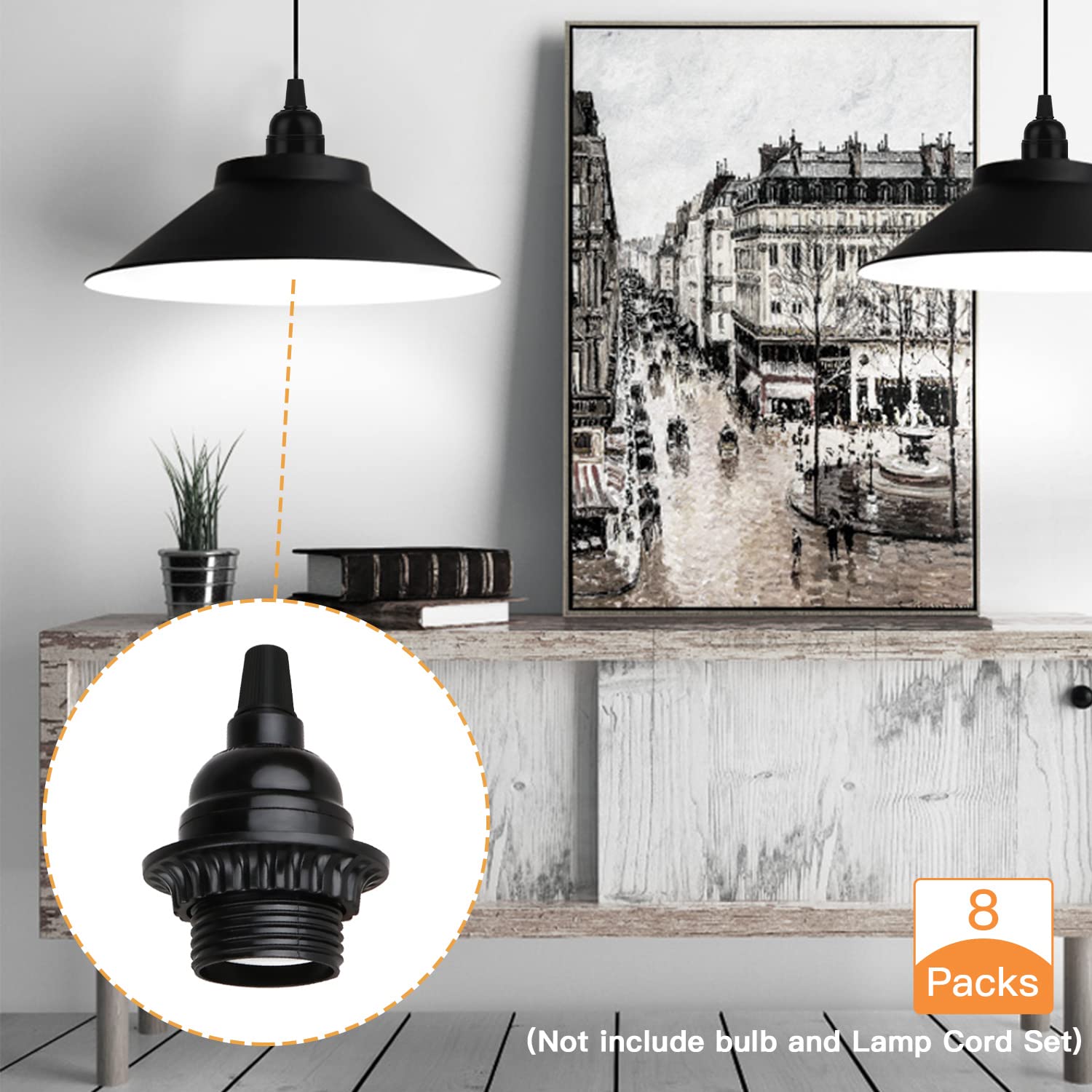 Zevnico E26/E27-compatible socket supports LED, halogen, incandescent, and CFL bulbs.