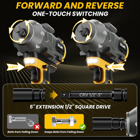 ZEXAPE kit includes extension, sockets, and bag for portability.