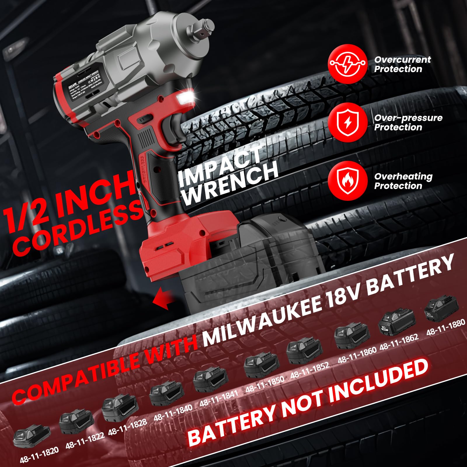 Socket set included with ZEXAPE wrench from 14mm to 22mm for automotive tasks