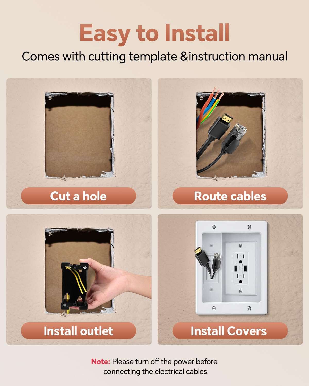 ZEXMTE brush wall plate detail for seamless wall integration