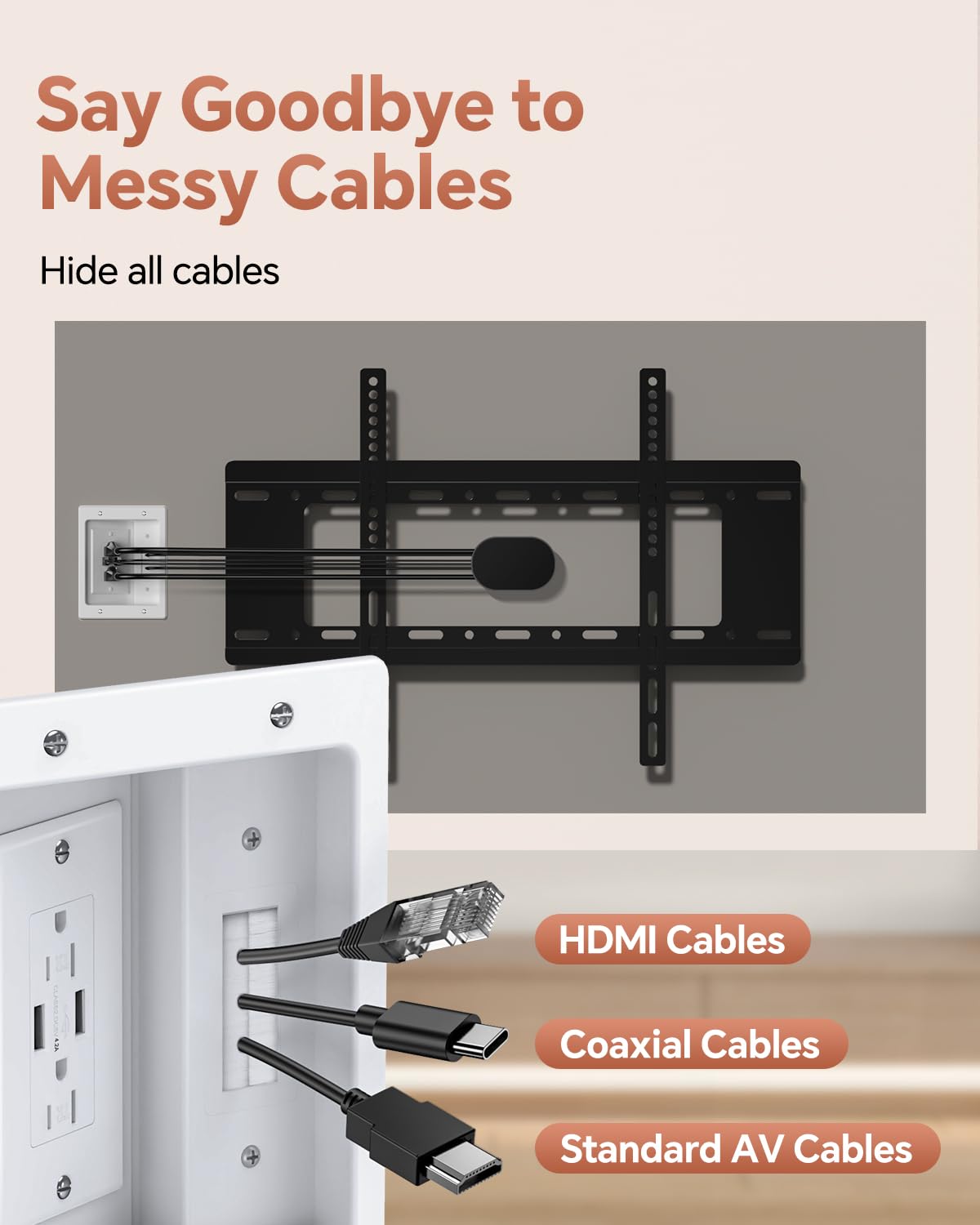 ZEXMTE recessed outlet box backside with clean installation