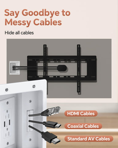 ZEXMTE recessed outlet box backside with clean installation