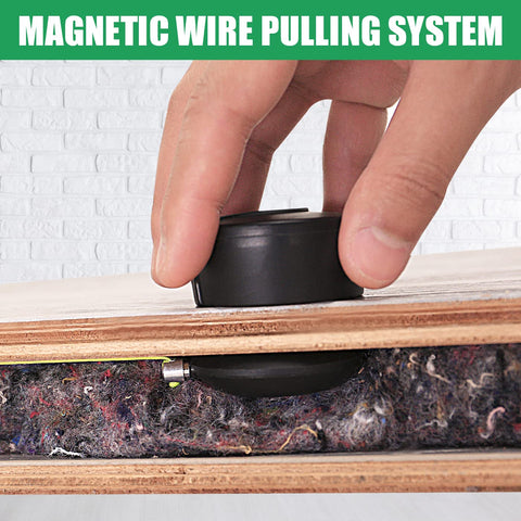 Zezzo Magnetic Wiremag Puller in use guides cable through wall cavities with precision