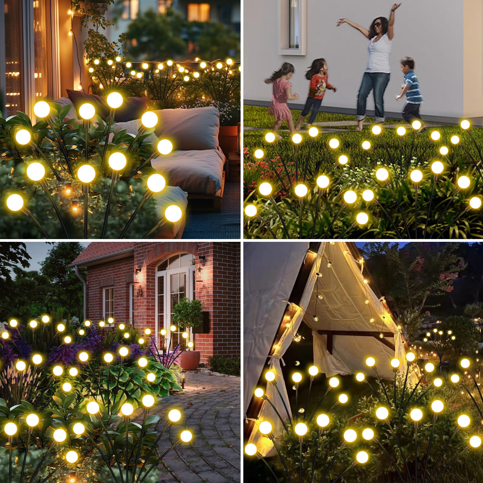 ZFNN outdoor garden decor 4-pack creates an enchanting scene.