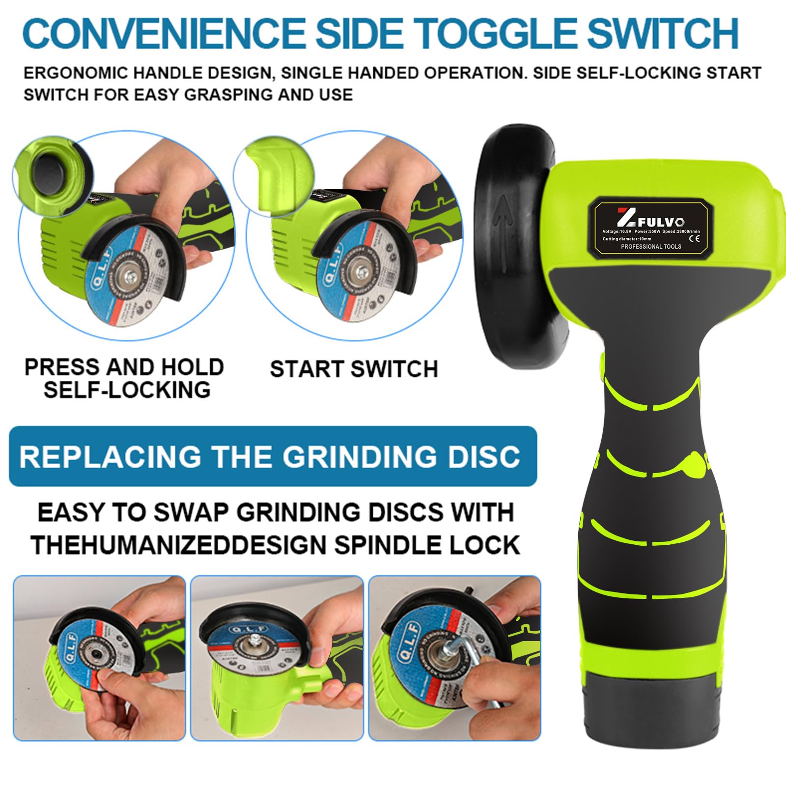 ZFULVO 16.8V battery pack delivers long-lasting cordless power.