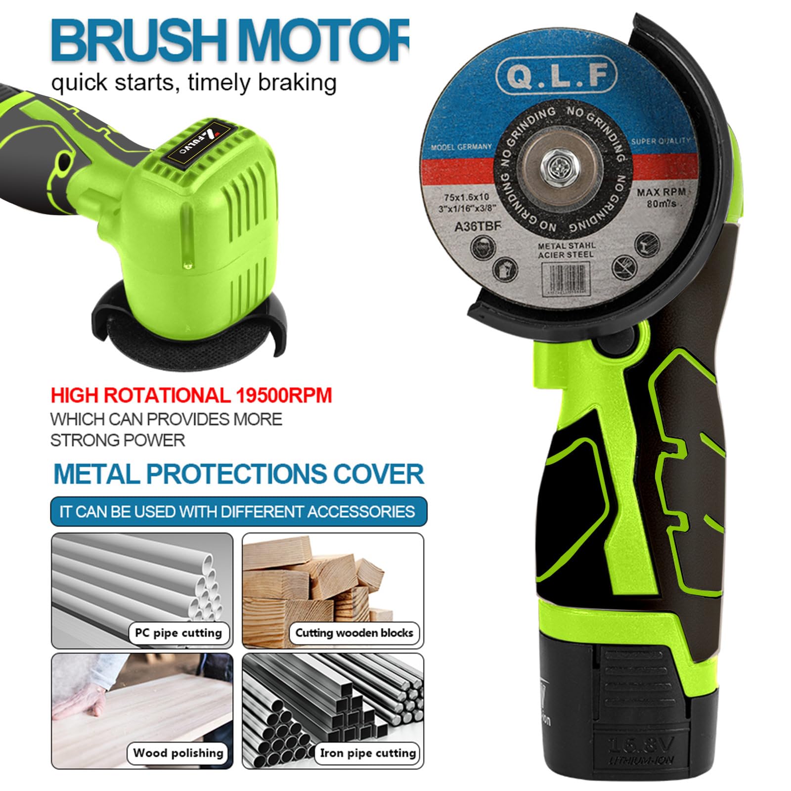 ZFULVO brushed motor design enables high-speed material removal.