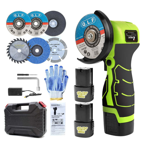 ZFULVO cordless angle grinder kit for versatile metal and wood cutting.