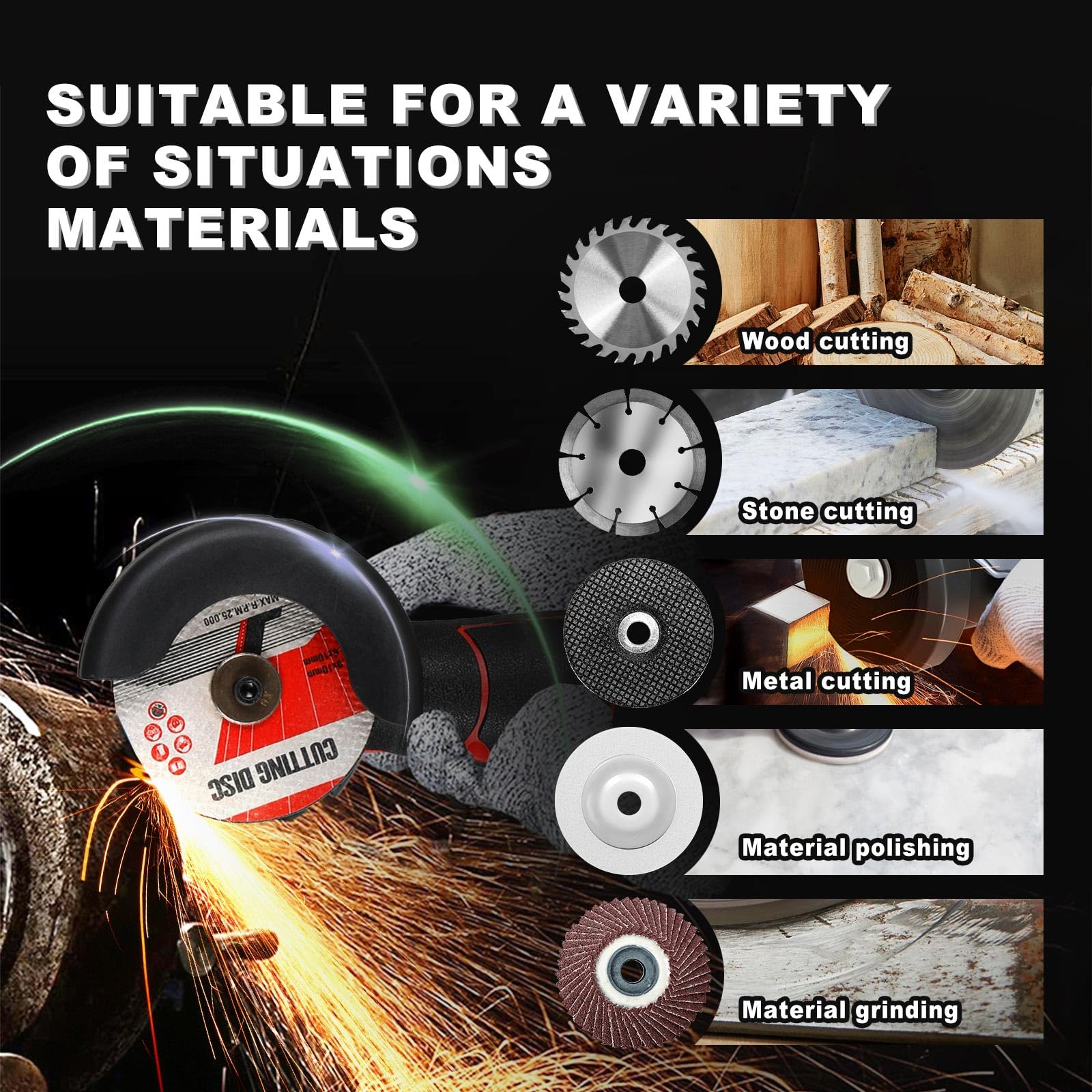 ZFULVO safety shield protects against sparks and dust for safer use.