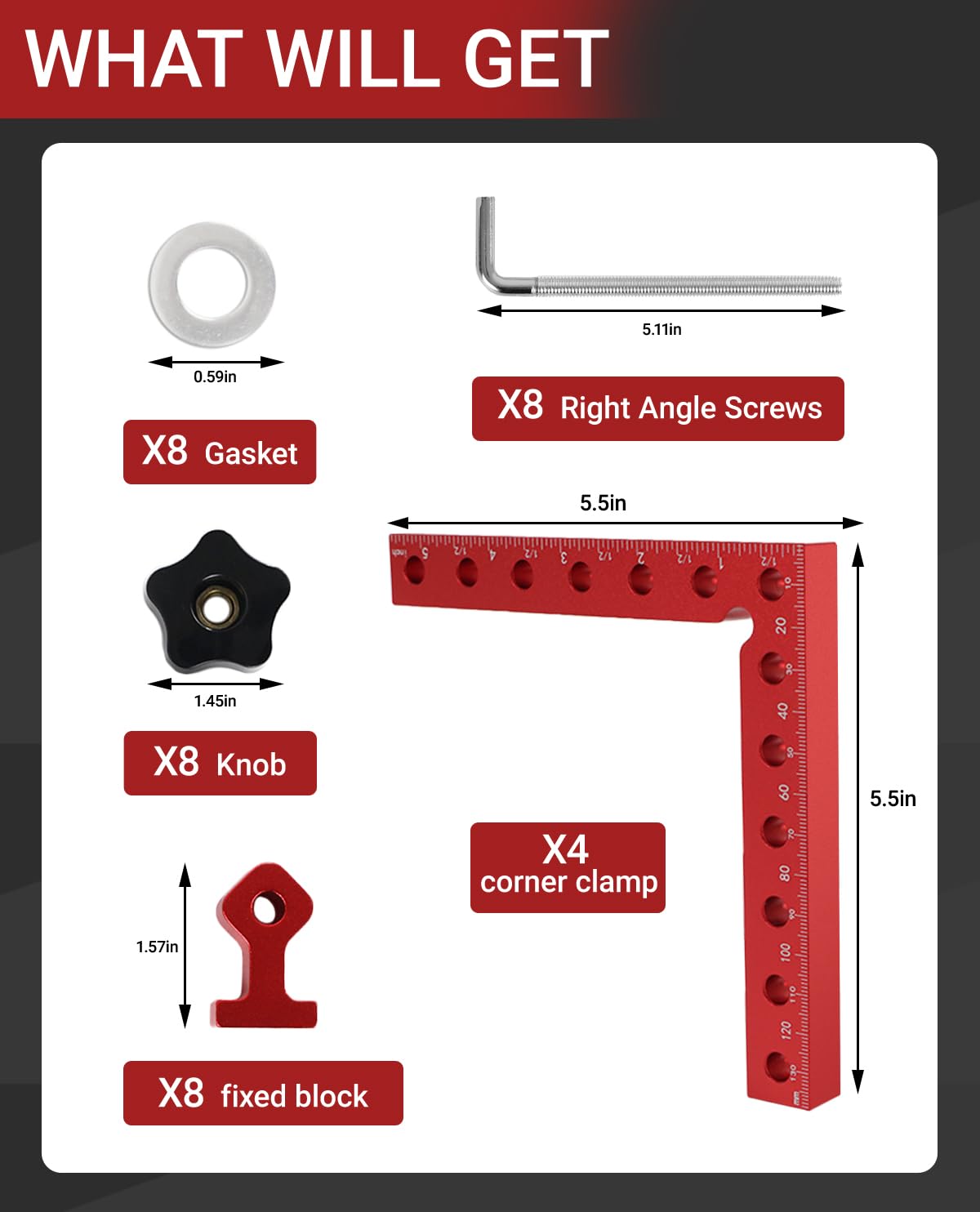 zfzyyxgs aluminum alloy right-angle clamp for durable workshop use.