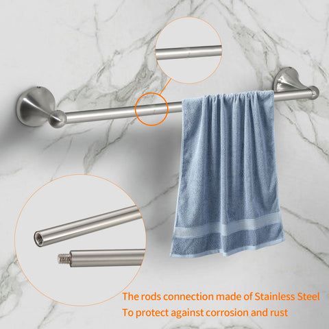 ZGELIN adjustable towel bar extended for flexible wall layout and space savings.