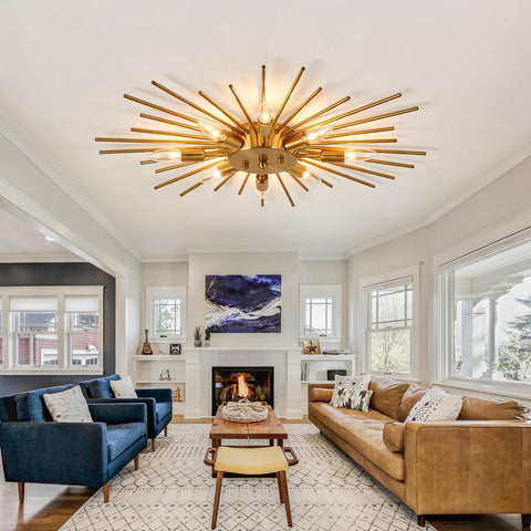 ZGLAOJT semi-flush chandelier fits living rooms and lounges.