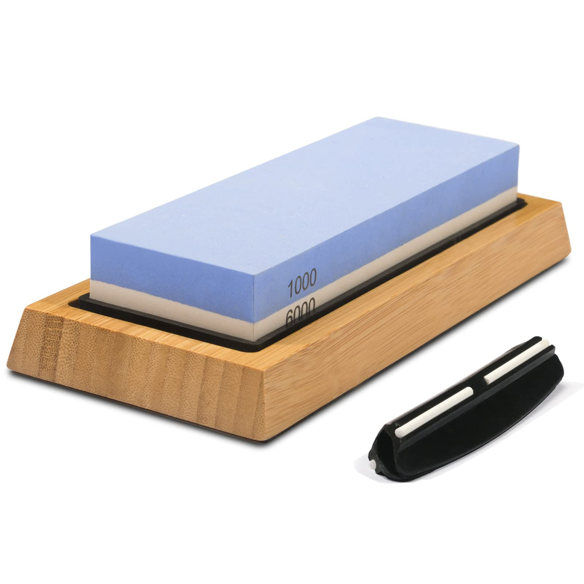 ZGQOOFA dual-sided whetstone with 1000/6000 grit for precise knife sharpening