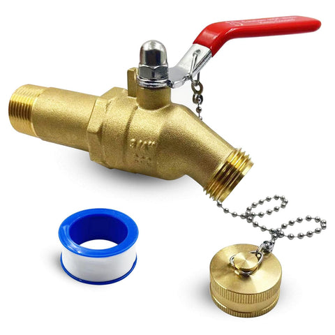 ZGTools full-port water heater drain valve with 3/4 MIP inlet for fast flushing