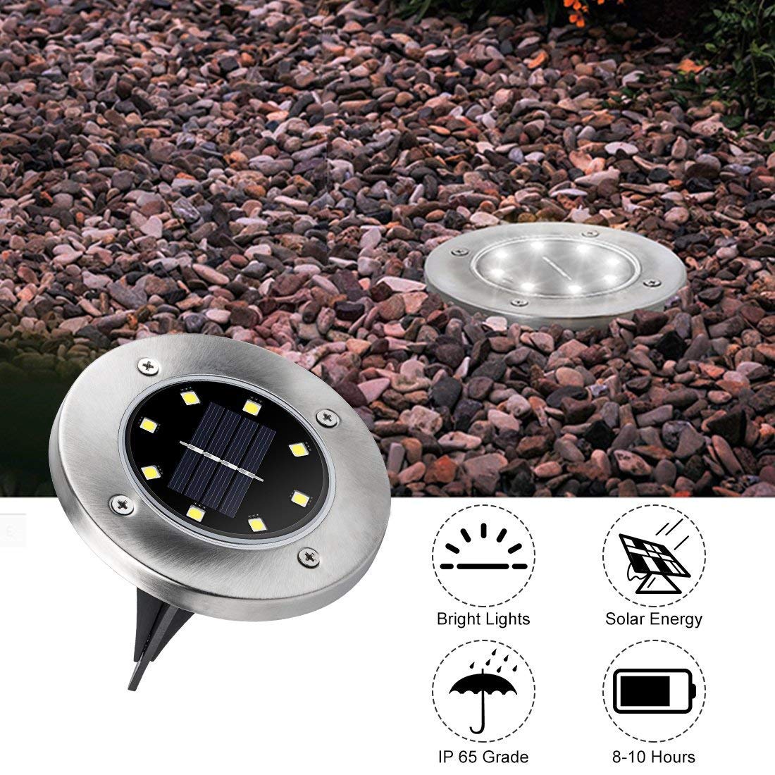 ZGWJ solar ground light installs in seconds with a spike setup.