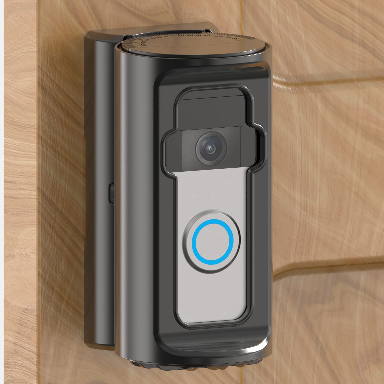 ZHANDEYUA anti-theft doorbell mount with 360° angle for precise visitor orientation.