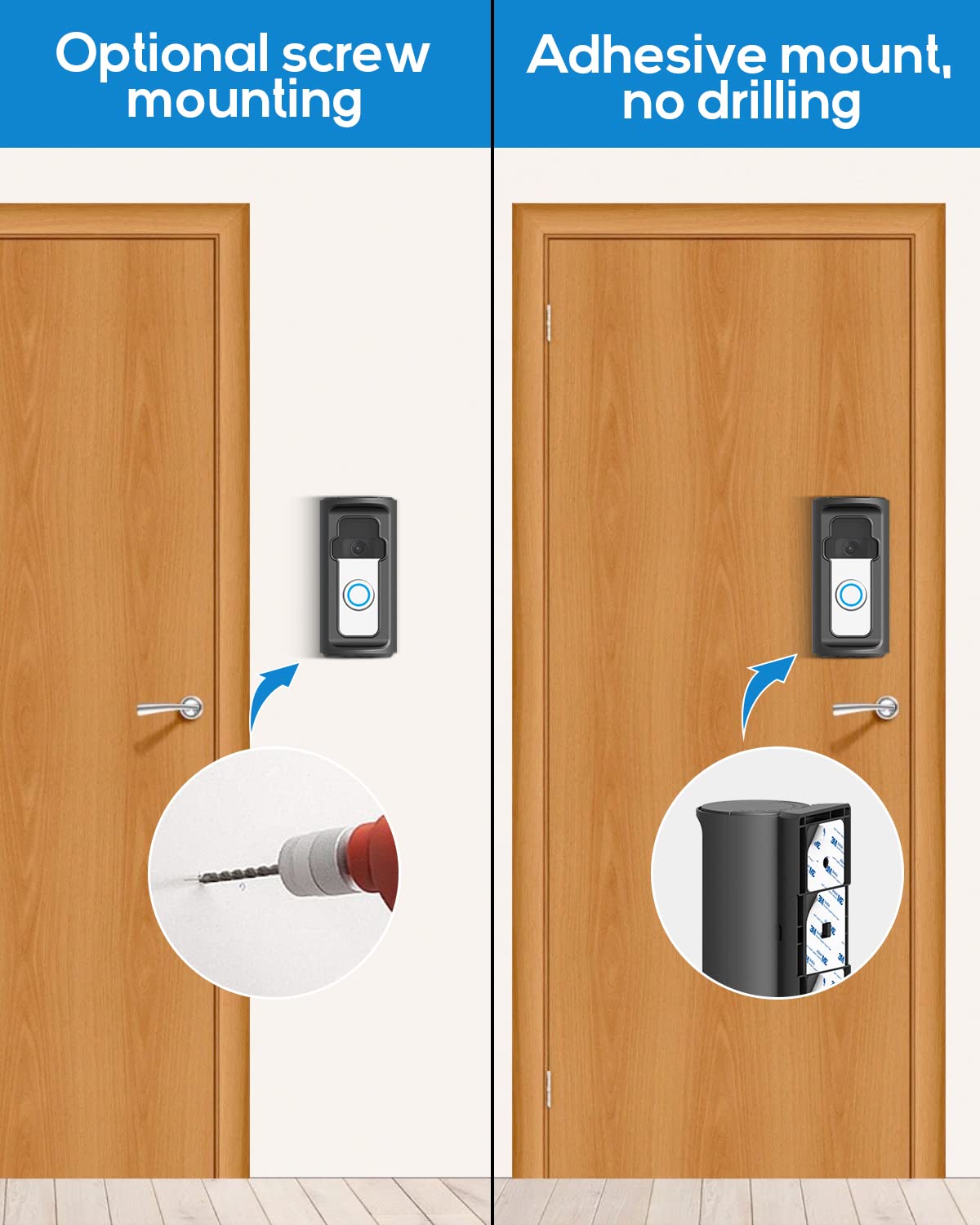 ZHANDEYUA wall-mounted doorbell mount shown in home hallway for easy access.