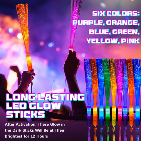 Zhanmai glow wands illuminate a concert or party scene with energy.