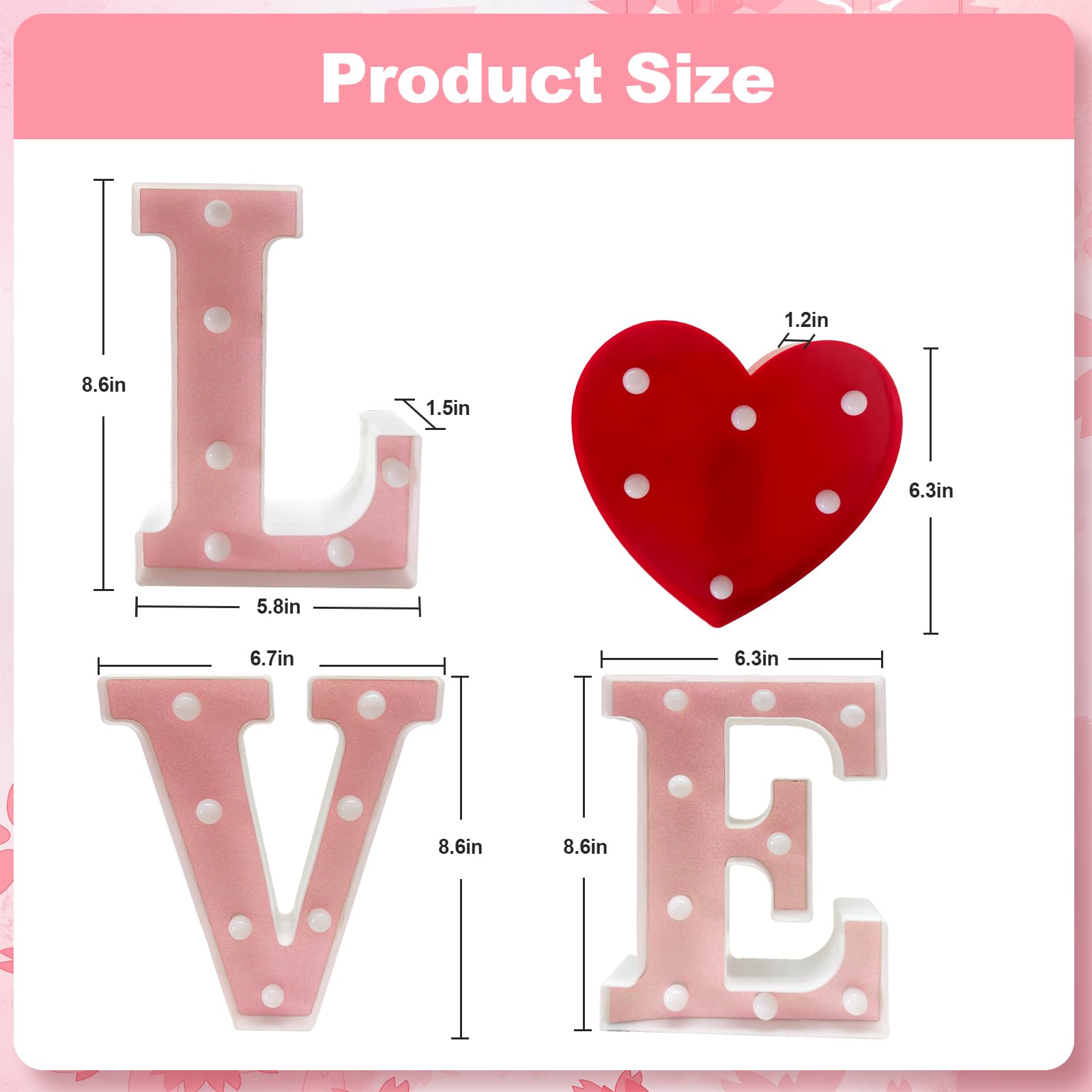 Zhaoray love sign V letter glows softly for romantic decor.