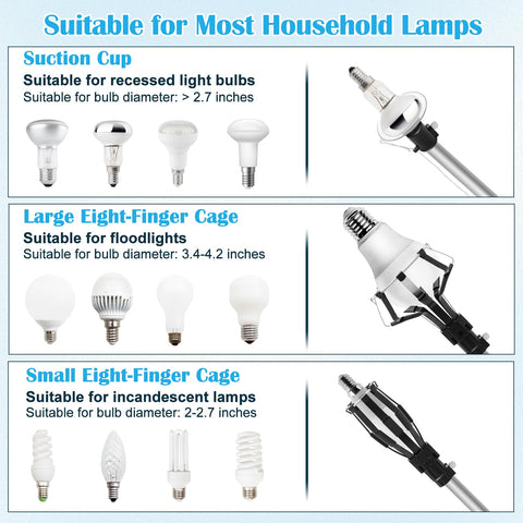 Zhaoyao extension pole with suction cup for steady bulb handling