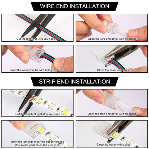 Zhengmy LED strip connectors compatible with 5V, 12V, 24V.
