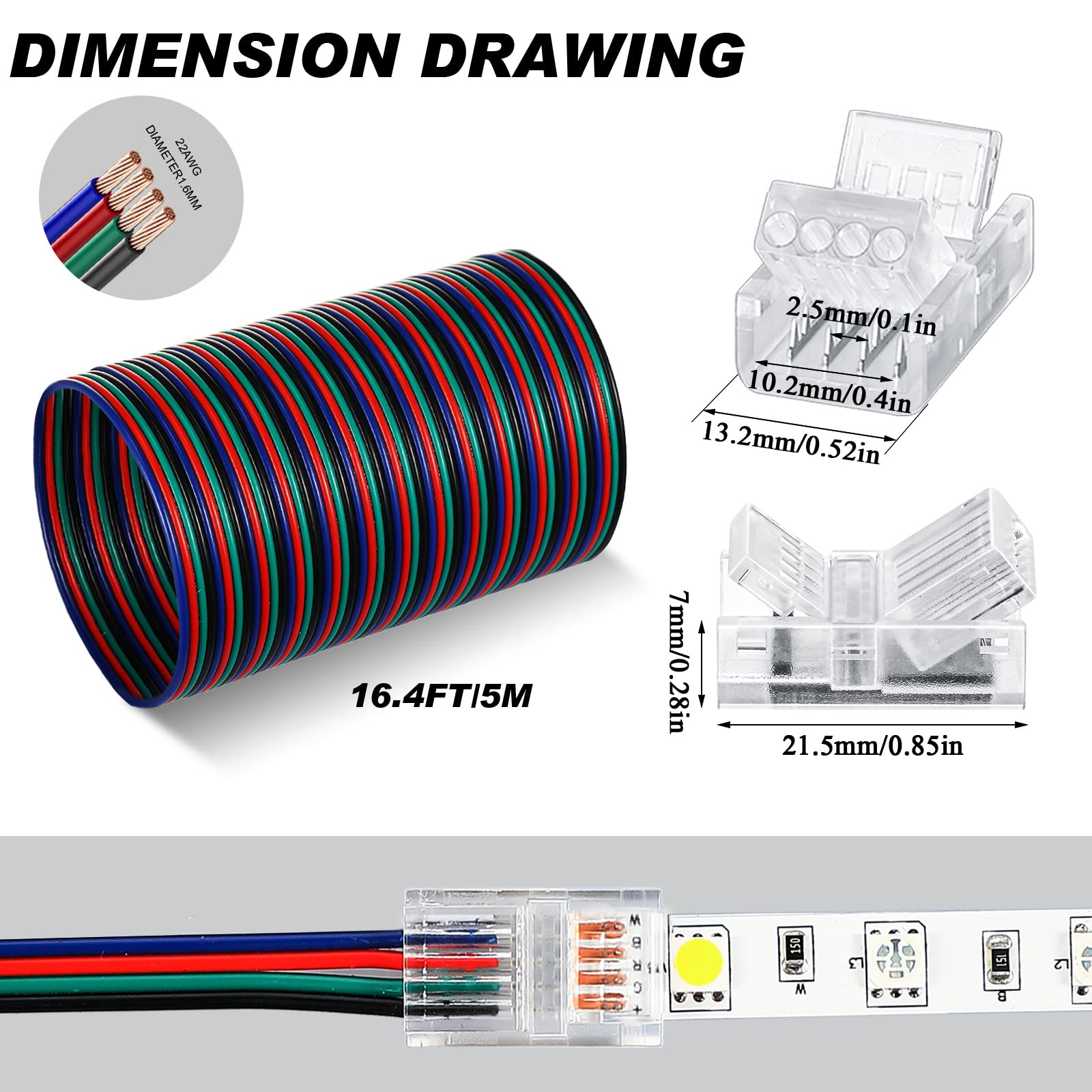 Zhengmy transparent LED connector caps for clean, low-profile installations.