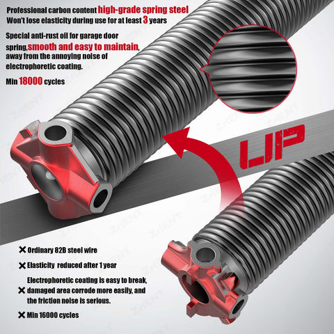 ZhenT torsion springs with aluminum cones for durable, smooth operation
