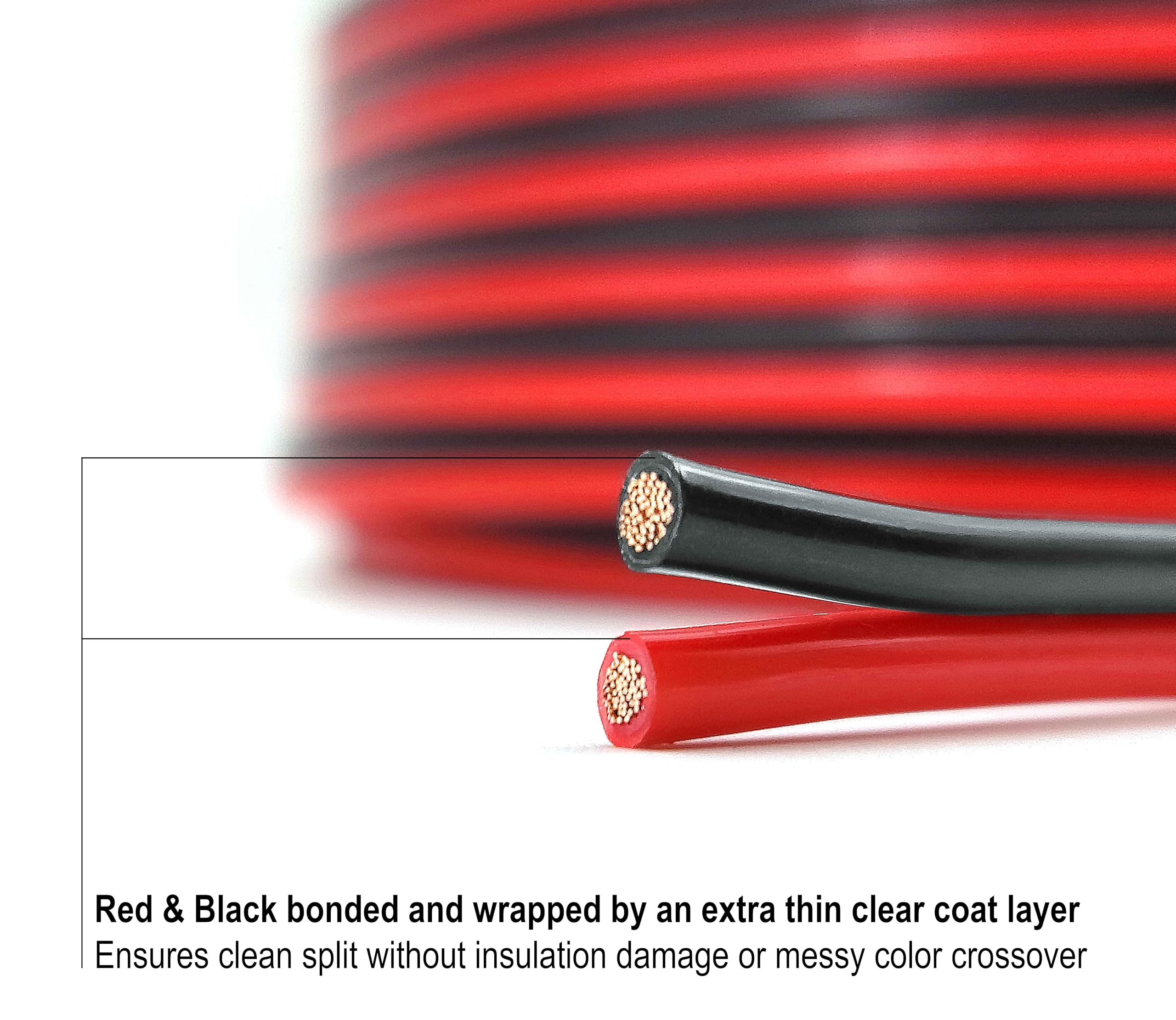 Zhevrax red zip wire bonded pair in use for LED strip installations