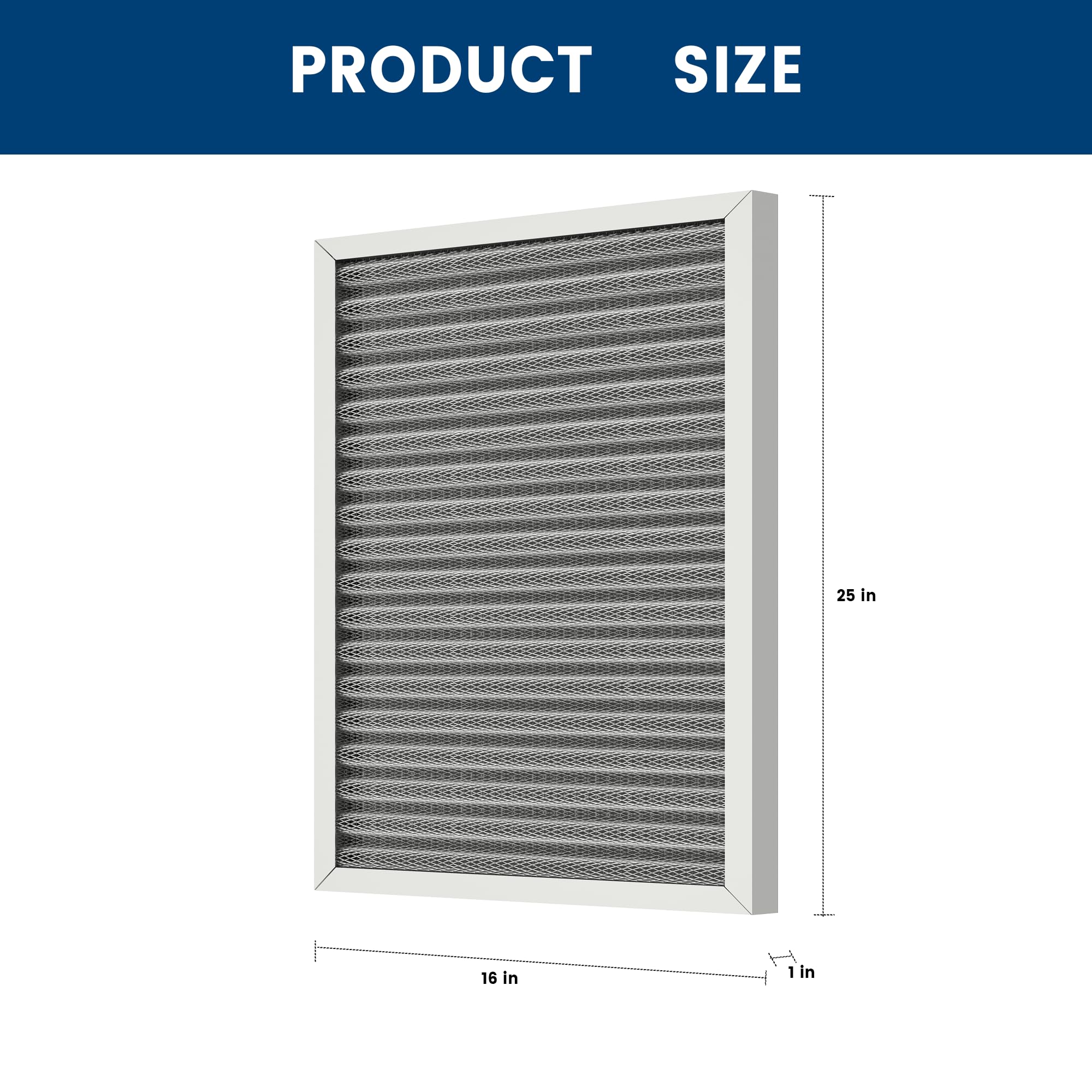 ZHIANZAN 16x25x1 static-filter action captures dust and dander