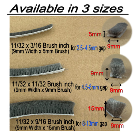 Zhilokdor gap seal brush accommodates multiple gap sizes on doors.