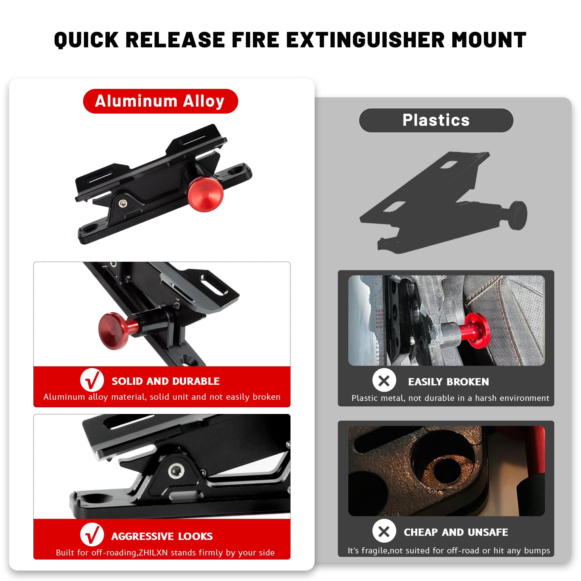 ZHILXN aluminum adjustable UTV bracket ready for multiple roll bars