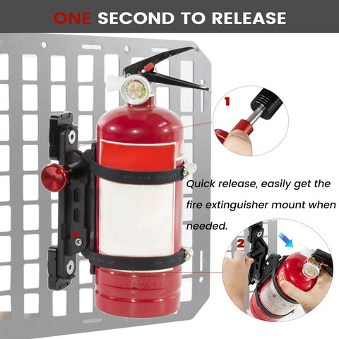 ZHILXN clamp detail displaying clamp size range for most extinguishers.