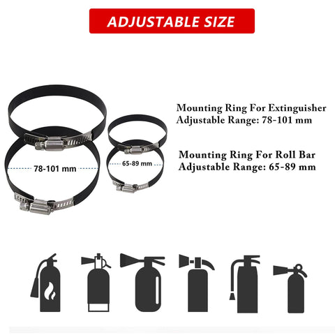 ZHILXN secure clamp system keeps extinguisher firmly in place