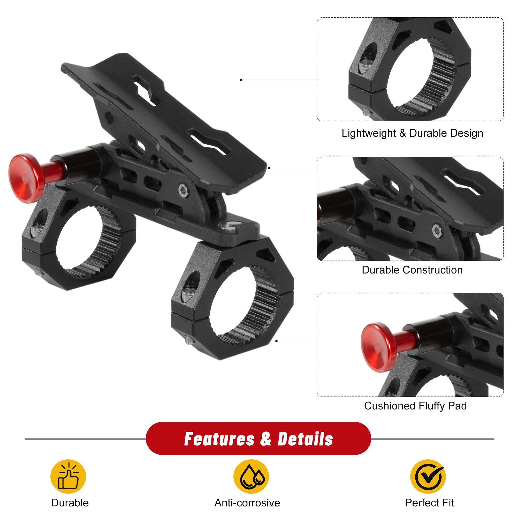 ZHILXN UTV fire extinguisher mount uses durable glass fiber nylon blend for rough off-road use.
