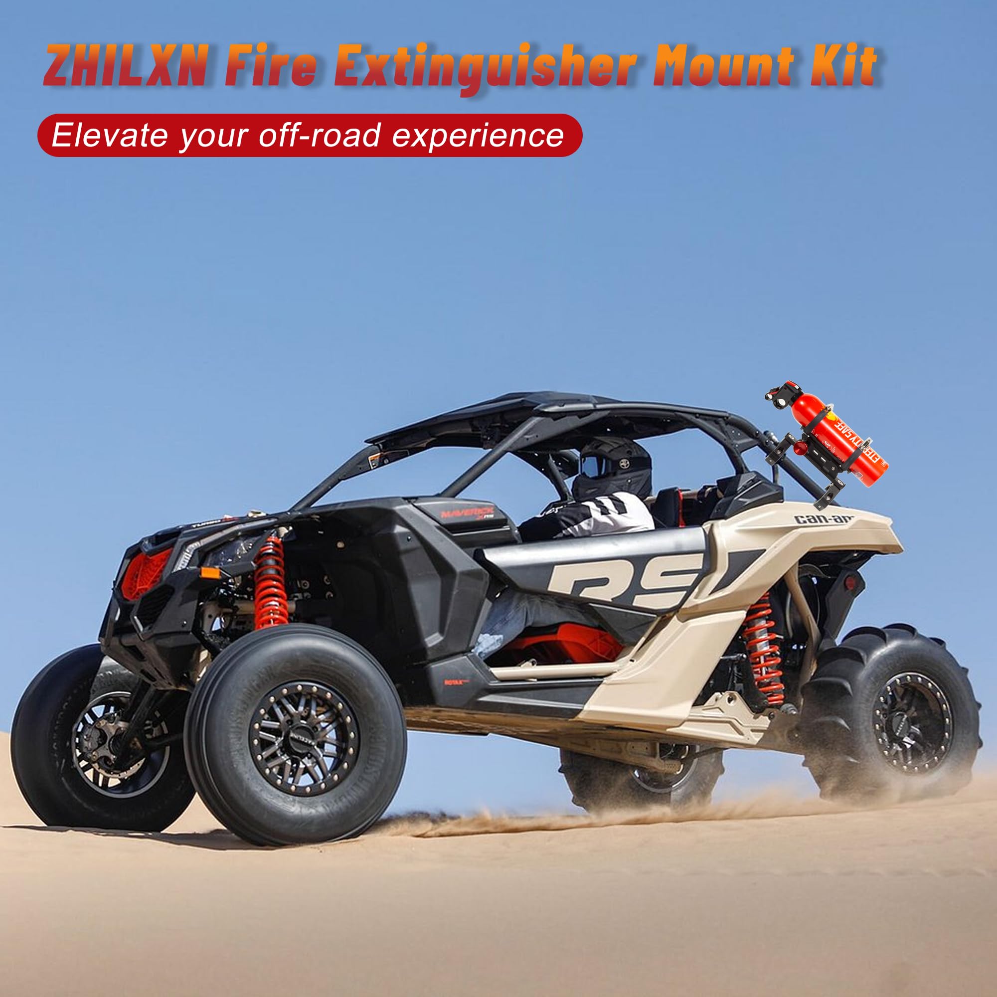 ZHILXN UTV extinguisher mount installs directly to roll bar with no modifications.