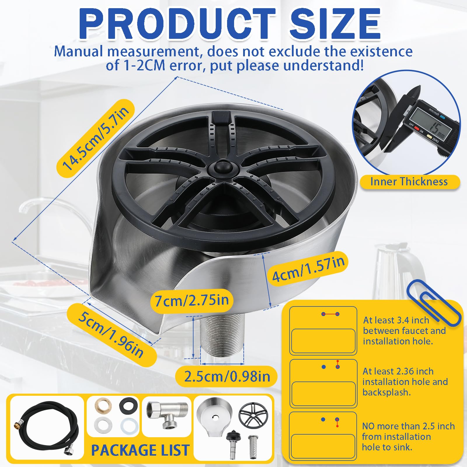 ZhiQToes Cup Washer pull-out nozzle enables deep-cleaning of cups and bottles.