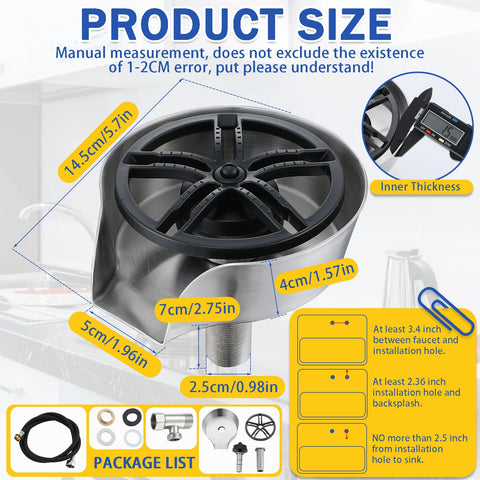 ZhiQToes Cup Washer pull-out nozzle enables deep-cleaning of cups and bottles.