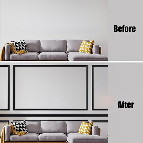 ZHIVEZEN chair rail molding black finish enhances room accents.