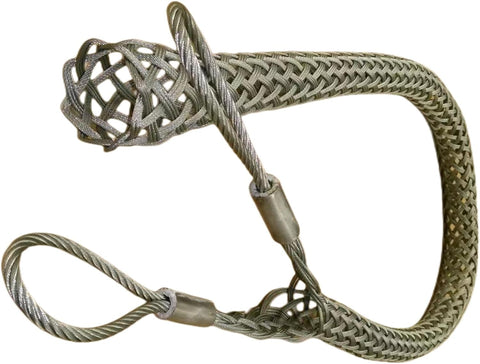 ZhouQiTOOL wire and cable mesh pulling grip double-head front view on site