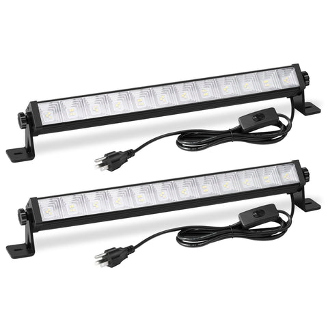 ZHPINGMX 2-pack 24W shop light on cord for easy garage lighting.