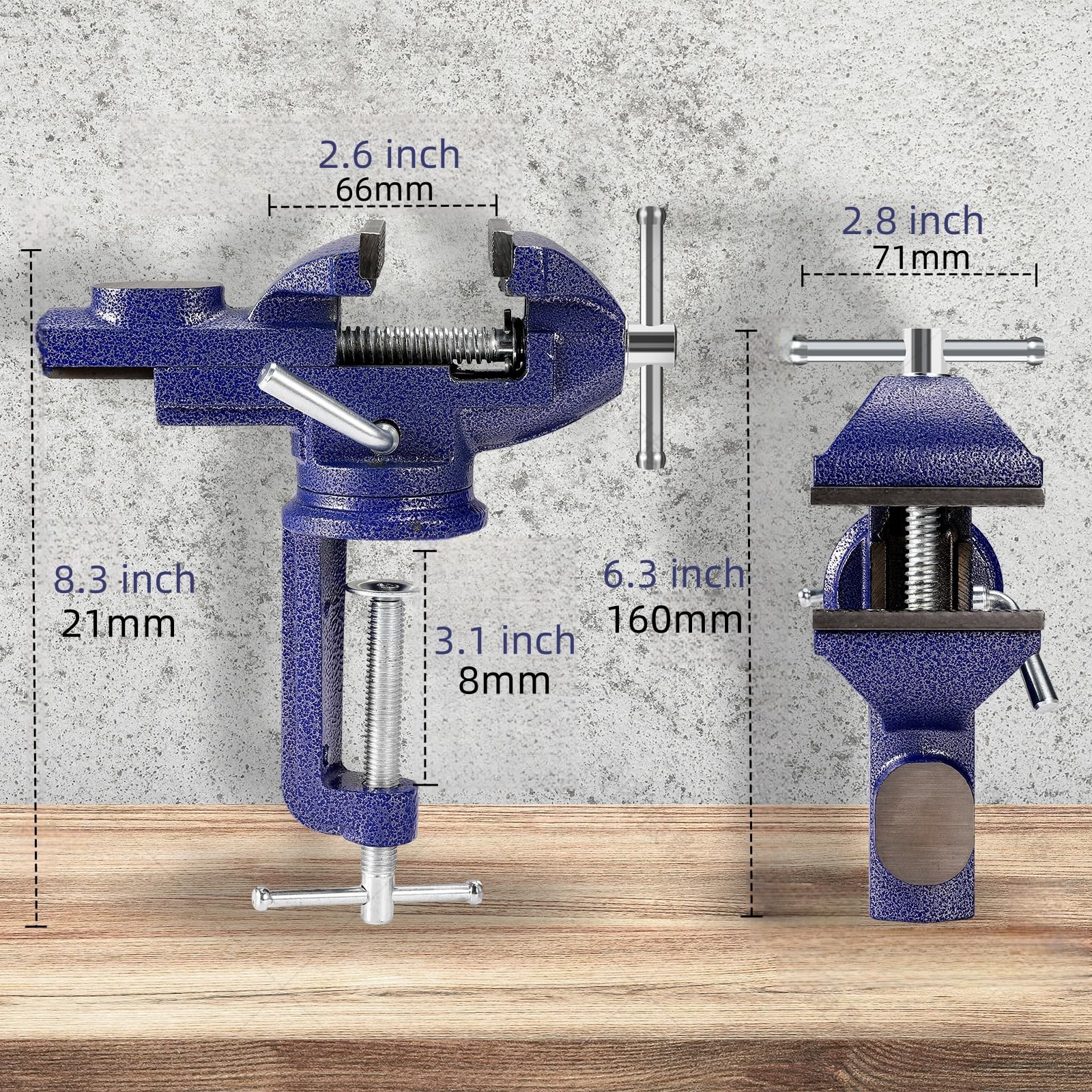 ZHRMJZG bench vise with multifunction jaws holds varied materials securely during precise operations.