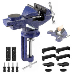 ZHRMJZG table vise with 360° base enables stable clamping from any angle for versatile setups.