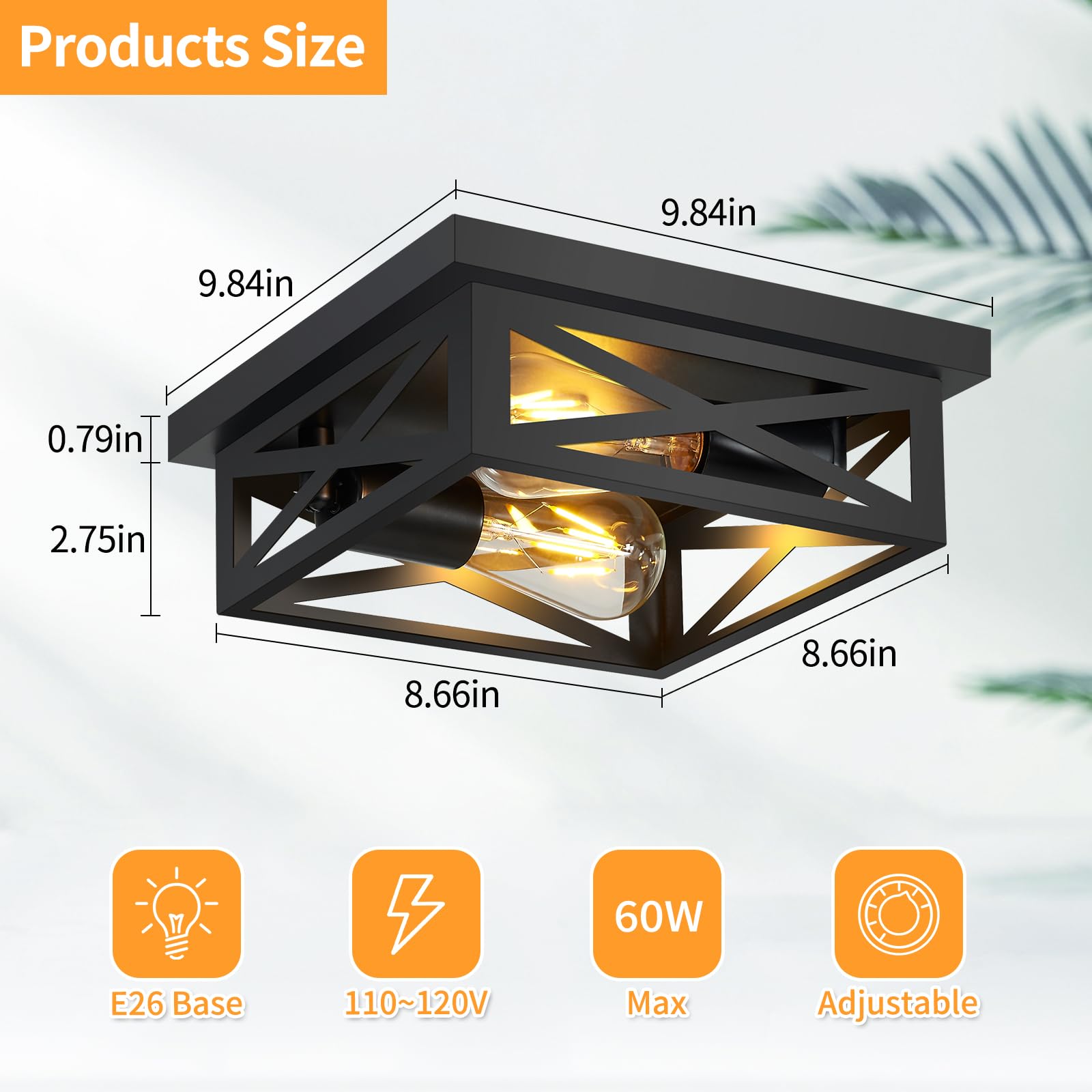 ZHU YAN 2-light ceiling fixture adds vintage charm to entryways.