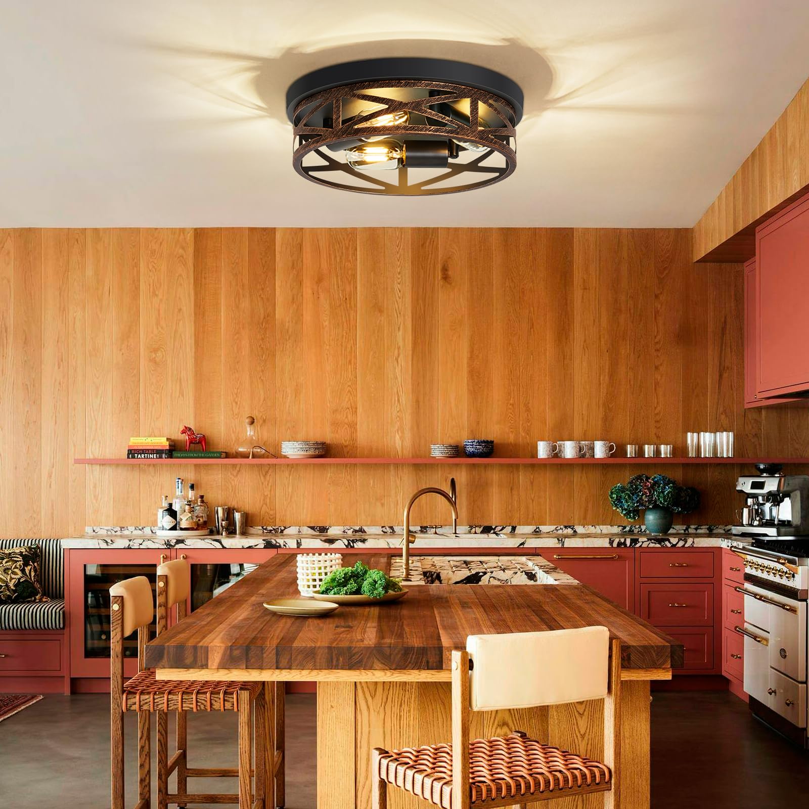 ZHU YAN kitchen entryway light fixture enhances rustic farmhouse style