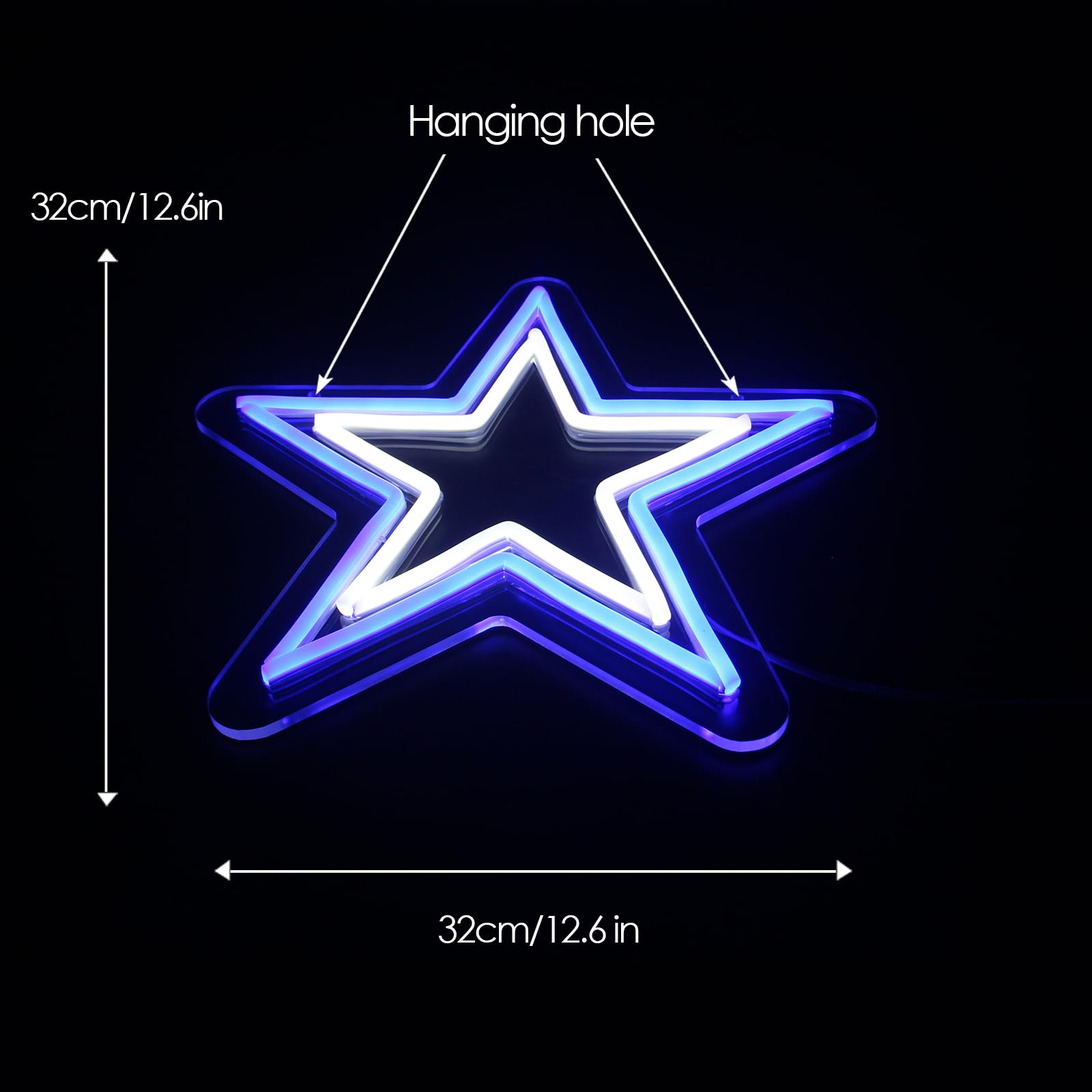 Zhujianqiang blue-white Cowboys neon LED sign brightens walls for fan zones.